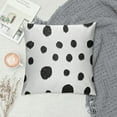 thumbnail image 2 of JEUXUS Polka Dot Pillow Covers  Black and White Decorative Throw Pillow Covers Brush Strokes Dots  Outdoor Pillow Cases Square Standard Cushion Covers for Sofa Couch Bed Car, 2 of 5