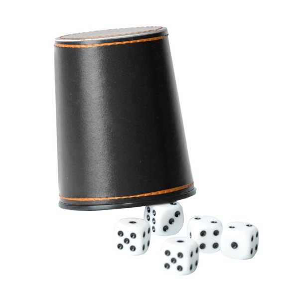 Tasses en cuir en cuir avec 5 bars de dés