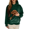 thumbnail image 2 of EliteGoogv Women Hoodies Hooded Sweatshirt Pet Carrie Pocket Pullover Comfort Fit Green M, 2 of 8