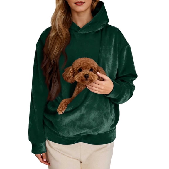Valora Cozy Pocket Hoodie for Everyday Comfort Women's Hoodie Sweatshirt with Front Pocket -Lined Casual Pullover Soft Warm Streetwear Ideal for Daily Wear Green S