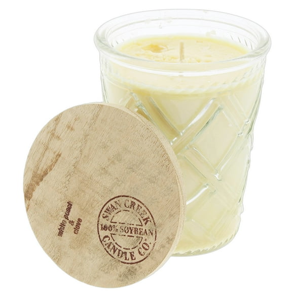 Swan Creek Timeless Jar Collection 12 Ounce Soy Wax Candle (White Peach & Clove)