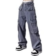 thumbnail image 1 of Gibobby Pantalones tipo cargo para mujer Pantalones vaqueros de cintura alta estilo urbano para mujer(Azul,G), 1 of 5