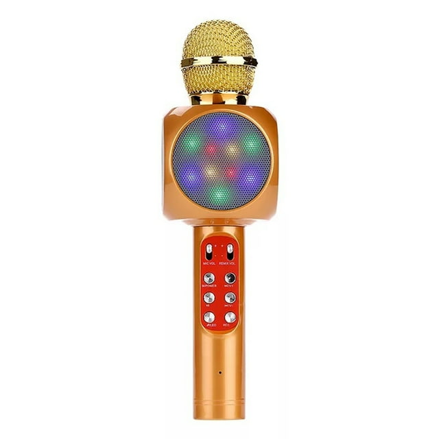 Wireless Microphone Handheld LED Condenser Microphone Karaoke Mic for Phones