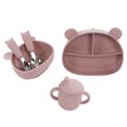 thumbnail image 3 of Kit De Alimentación Infantil, Kit De Alimentación De Bebé Con Diseño De Ventosa De Silicona De Grado Alimenticio Para Bebés Para El Hogar Para Viajes OTVIAP Rosa claro, 3 of 8