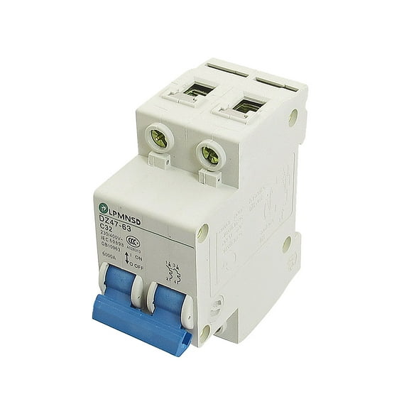 Unique Bargains Unique Bargains DIN Dail 2P Overload Proetction Circuit Breaker 230/400VAC 32A 6000A DZ47-63 C32