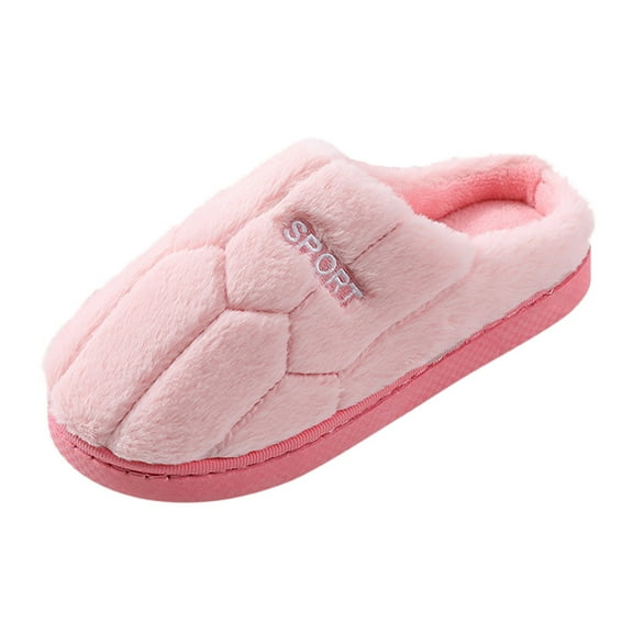 Slippers for Women,Couple Winter Indoor Home Plus Velvet Warm Thick Bottom Non Cotton Slippers,Womens Slippers,Pink,8.5