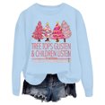 thumbnail image 4 of Wancir Tree Tops Glisten and Children Listen to Nothing Sweatshirts Women Christmas Trees Print Long Sleeve Pullover, 4 of 4