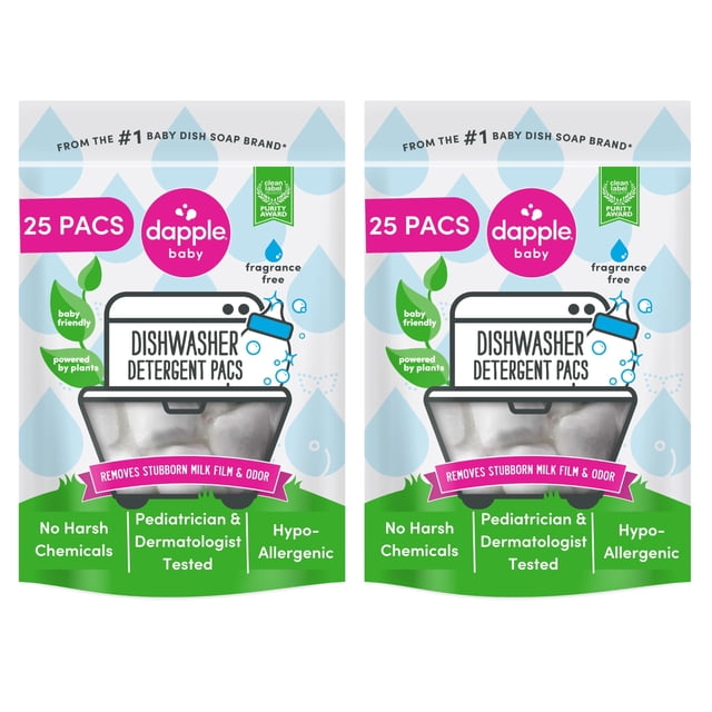 Lavaplatos Pacs Dapple Baby, hipoalergénico, sin fragancia, 25 x 2