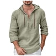 thumbnail image 1 of Mens Shirts Button Down Summer Long Sleeve Lapel Up Solid Color Simple Style Light Green Beach Fall Clothes for Men size XL, 1 of 5