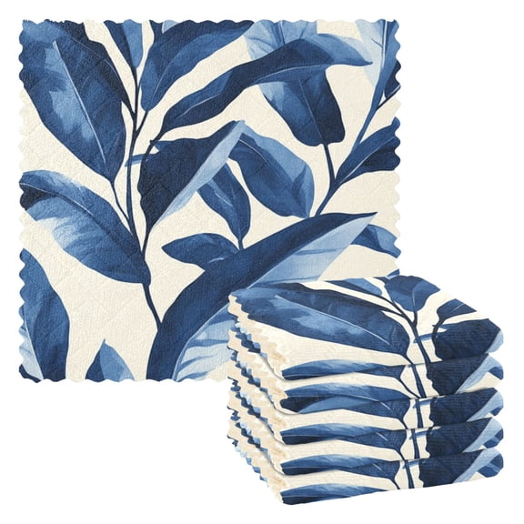 6 Pieces of Kitchen Towels 11x11Inch Kitchen Dish Cloths Kitchen Dish Towels Reuseable Cleaning Cloths Super Beautiful Leaves