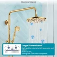 thumbnail image 4 of Bathroom Gold Rainfall Shower Faucet Set Tub Spout Mixer Tap W/Hand Shower, 4 of 9