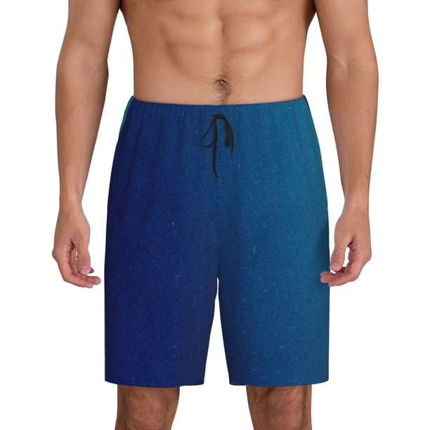 Fotbe teal blue Pantalones Cortos de Pijama para Hombre, Ropa de Dormir, Pantalones de Pijama Cortos para Hombre-Medium