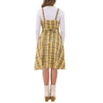 thumbnail image 3 of INSPIRE CHIC Women's Suspender Dress Retro Plaid Square Neck A-Line Midi Overall Dress M Yellow, 3 of 6