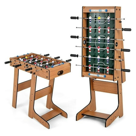Folding Foosball Table, 27” Freestanding Foosball Table with for Family Gaming Room, Soccer Game Table for Adult Kids Certificated
