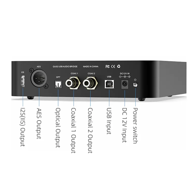 Quloos QU02 Bridge USB Digital Audio Interface to SPDIF AES/EBU I2S Support DSD512 - Walmart.com