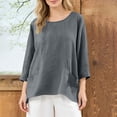 thumbnail image 1 of TaTaai Summer Lightweight Cardigan for Women， Linen V Neck Long Sleeve Open Front Top， Casual Solid Color Cover Up for Beach Style Gift, 1 of 9