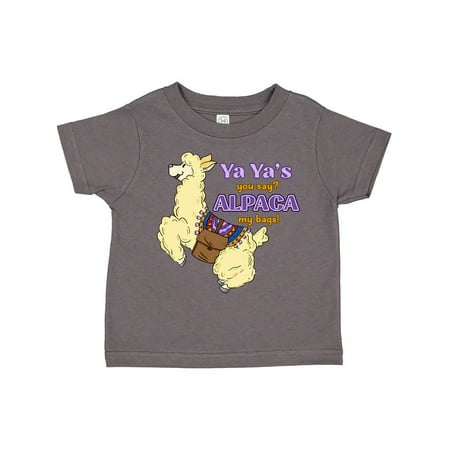 

Inktastic Ya Ya s You Say ALPACA my Bags with Cute Jumping Alpaca Gift Toddler Boy or Toddler Girl T-Shirt