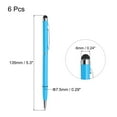 thumbnail image 2 of Unique Bargains 6pcs Metal Stylus Pen Ballpoint Pen 2 in 1 Universal Retractable Ink Pen with Stylus Tips, Light Blue, 2 of 7