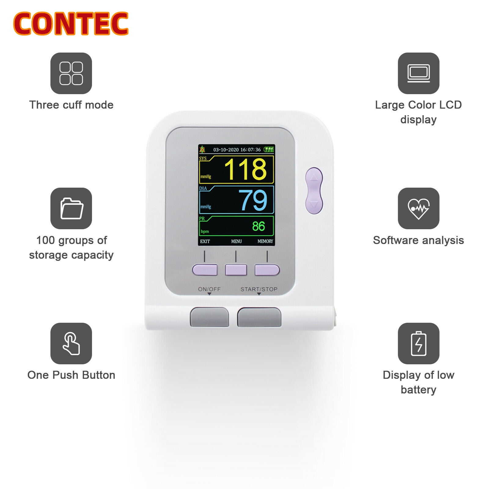 CONTEC Digital Blood Pressure Monitor CONTEC08A+Neonatal/Pediatrics/Ch