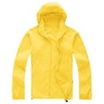 thumbnail image 4 of Arlun Oversized Zip up Rain Jackets for Women Lightweight Waterproof Windbreaker Hooded Raincoat 2025 Fashion Solid Color Packable Rain Outwear with Pockets Yellow XS, 4 of 4