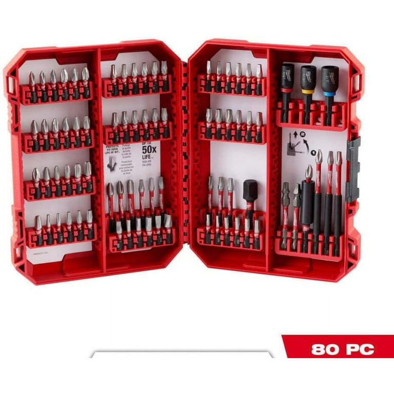Milwaukee, Impact Driver Bits Set, 48-32-4094, 80 PC X3 - Walmart.com