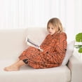 thumbnail image 4 of Halloween Spider Web Silhouette Pattern Blanket Hoodies for Kids 6-13YR Oversize Wearable Blanket Hoodies for Boys Girls Teens, 4 of 7
