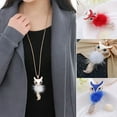 thumbnail image 2 of Yesbay Women's Rhinestone Feather Fox Pendant Long Sweater Necklace Jewelry-Red, 2 of 7