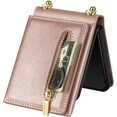 thumbnail image 4 of Phone Case for Samsung Galaxy Z Flip 4 5G 2022 Wallet Cover with Credit Card Holder Slot Crossbody Strap Lanyard Cell ZFlip4 Z4 Flip4 4Z Women Girls Men Rose Gold, 4 of 7