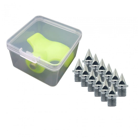 QualitChoice 12 Pieces Track Spikes Sprint Sports Sprinting Field Running for Track Shoes 6.4mm Silver