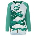 thumbnail image 3 of Chandail en Molleton de Noël pour Femmes 2023 Mode Imprimé de Noël Manches Longues Blouse Col Rond Chandail Décontracté Hauts Chandails en Molleton en Liquidation, 3 of 4