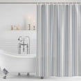 thumbnail image 2 of Vintage Stripes Shower Curtain Set - Small 36" x 72" Washable Bathtub Curtain with 12 Hooks, Retro Minimalist Lines Pattern Light Blue Waterproof Fabric Shower Curtains for Bathroom/Bathtub Décor, 2 of 6