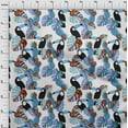 thumbnail image 4 of oneOone Polyester Spandex Blue Fabric Floral Flower With Birds Sewing Craft Projects Fabric Prints By Yard 56 Inch Wide, 4 of 5