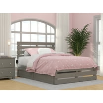 Oxford Full Bed with Footboard and USB Turbo Charger with Twin Trundle in Grey