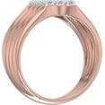 thumbnail image 2 of beryl_creation 1.32 Ct Round Cut White Diamond Wedding Engagement Cluster Pinky Ring 14K Rose Gold Plated 925 Sterling Silver For Men's -4.5, 2 of 3