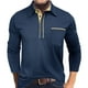 thumbnail image 1 of pstuiky hombres de manga larga, Camiseta informal de manga larga con botones y retazos para hombre Tops de talla grande para hombre xl, 1 of 6