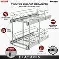 thumbnail image 3 of Rev-A-Shelf Kitchen Cabinet Pull Out Shelf Organizer, 12 x 22 In, 5WB2-1222CR-1, 3 of 11