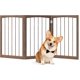 thumbnail image 1 of JJUN Freestanding Dog Gate for Small Medium Dogs, 63" W x 30" H Foldable 3-Panel Wooden Pet Gate, No Assembly Required, Indoor Safety Fence for Doorways, Stairs, Hallways, Bedrooms (Brown), 1 of 18