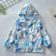 thumbnail image 5 of Boys Girls Printed Rain Jackets Lightweight Waterproof Hooded Raincoats Windbreakers for Kids 4-14 Years, 5 of 7