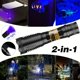 thumbnail image 2 of 2-in 1 Dual Light Flashlight, T6+UV Black Light, Pet Urine Detection ,Ultraviolet ,Zoomable Waterproof Tactical Torch, 5 Modes, Home Outdoor, Fishing, Cycling, Camping Lantern, 18650 Battery, 2 of 5