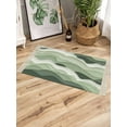 thumbnail image 3 of Sage Green Ombre Large Area Rug 4x6ft Woven Runner Rug,Modern Moire Geometric Abstract Washable Living Room Bedroom Kitchen Bathroom Classroom Carpet with Tassels,Indoor Outdoor Throw Door Mat, 3 of 5