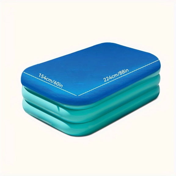 1pc Winter Pool Cover with Drawstring, Waterproof/Dustproof/Snowproof PE Square Inflatable Swimming Pool Protector for Above Ground Pools, Swimming Pool Accessories