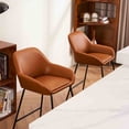 thumbnail image 3 of FERPIT 24" Leather Counter Height Bar Stools, Pack of 2 , Brown, Weight capacity up to 330 lbs, 3 of 6