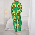 thumbnail image 5 of Kll Cartoon Fruit Print Women'S Long Sleeve Pajamas With Pants Sleepwear Loungewear 2 Set-Small, 5 of 9