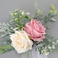 thumbnail image 3 of Arreglo floral para Respaldo de silla Yotijar Flores artificiales para boda decoración rosa amarillo claro, 3 of 10