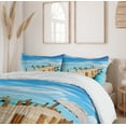 thumbnail image 6 of Ambesonne Pier Duvet Cover Sets, Tropic Seascape Wooden Jetty, 2-King, Pale Sky Blue Sand Brown, 6 of 7