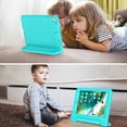 thumbnail image 4 of AVAWO Kids Case for iPad 9.7 2017/2018 & iPad Air 2 - Light Weight Shock Proof Convertible Handle Stand Friendly Kids Case for 9.7-inch iPad 5th & 6th Gen, iPad Air 1 & iPad Air 2 - Cyan, 4 of 10
