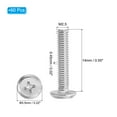 thumbnail image 2 of Uxcell Round Head Phillips Screws, 60 Pack M2.5-0.45 x 14mm 304 Stainless Steel 18-8 Full Thread, 2 of 7