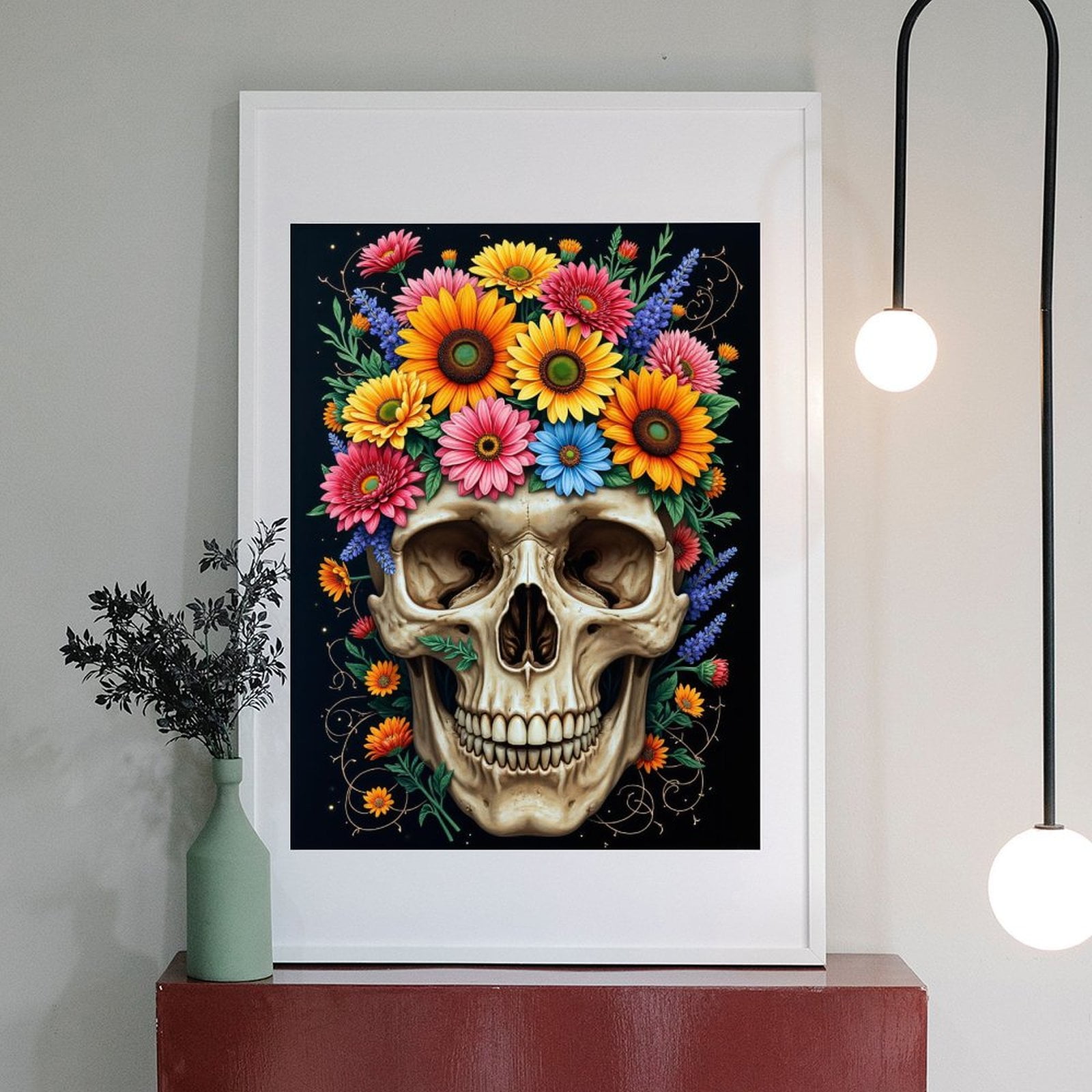Diamond Art Kits for Adults - 5d Floral Skull Art Vibrant Design Diamond Painting for Adults, Diamond Art for Adults Beginners, Diamond Painting Kits for Adults for Home Wall Decor