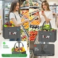 thumbnail image 6 of AUR Reusable Grocery Bags Heavy Duty Foldable Shopping Tote Bags with Handles & Reinforced Bottom to Stand Up Stay Open 4 Pack, 6 of 14