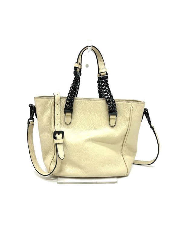 Pre-Owned ETRO 2WAY Chain Bag Shoulder Handbag Leather Women's Beige
